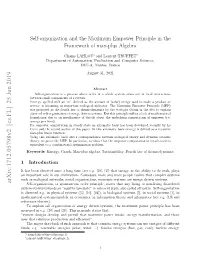 Self-Organization and the Maximum Empower Principle in the Framework of Max-Plus Algebra