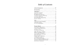 Table of Contents