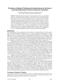 The Nature of Student Thinking and Its Implications for the Use of Learning Progressions to Inform Classroom Instruction
