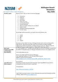 Wellington Branch Newsletter May 2020 Monthly Update Where to Start? We Now Have a Whole New Language