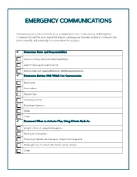 Disaster Preparedness Checklists