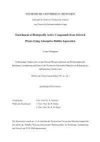 Enrichment of Biologically Active Compounds from Selected Plants