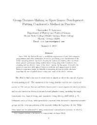 Group Decision-Making in Open Source Development: Putting Condorcet’S Method in Practice