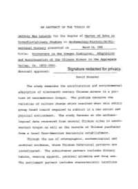 Signature Redacted for Privacy. Abstract Approved: David Brauner
