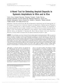 A Novel Tool for Detecting Amyloid Deposits in Systemic Amyloidosis In