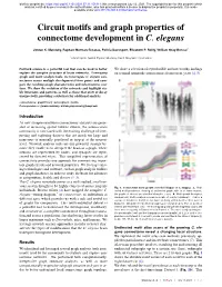 Circuit Motifs and Graph Properties of Connectome Development in C