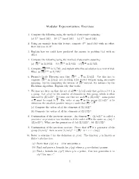Modular Exponentiation: Exercises