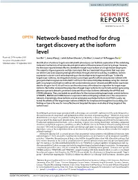 Network-Based Method for Drug Target Discovery at the Isoform Level