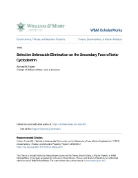 Selective Selenoxide Elimination on the Secondary Face of Beta- Cyclodextrin