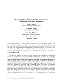 The Changing Face of Money: Preferences for Different Payment Forms in Ghana and Zambia