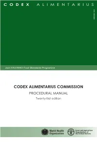 Codex Alimentarius Commission C O D E X a L I M E N T a R I U S Issn 1020-8070