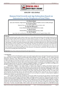 Human Fetal Growth and Age Estimation Based on Osteometry on the Diaphysis of Fetal Tibia