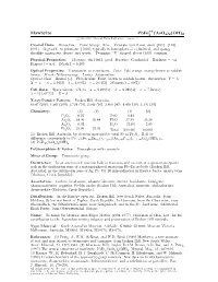Mawbyite Pbfe2 (Aso4)2(OH)2 C 2001-2005 Mineral Data Publishing, Version 1 Crystal Data: Monoclinic