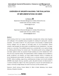 Overview of Growth Hacking: the Evaluation of Implementations on Uber