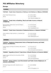 PSI Affiliates Directory