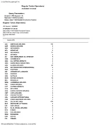 Summer 2020 JFK Operator Totals