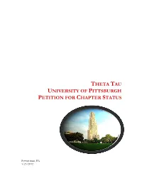 Theta Tau University of Pittsburgh Petition for Chapter Status