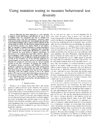 Using Mutation Testing to Measure Behavioural Test Diversity