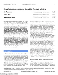 Visual Consciousness and Intertrial Feature Priming