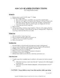 10 CAN SEAMER INSTRUCTIONS (For Gering Portable Seamer)