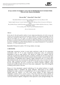 15 Evaluating on Exergy Analysis of Refrigeration