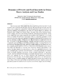 Dynamics of Poverty and Food Insecurity in Orissa: Macro Analysis and Case Studies