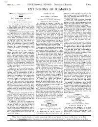 Extensions of Remarks E401 EXTENSIONS of REMARKS