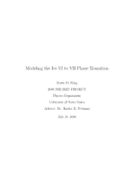 Modeling the Ice VI to VII Phase Transition