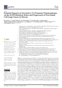 Potential Impacts of Interleukin-17A Promoter Polymorphisms on the EGFR Mutation Status and Progression of Non-Small Cell Lung Cancer in Taiwan