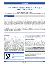 Study on Clinical Profile and Predictors of Mortality in Cerbera Odollam Poisoning