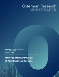 Why You Must Archive All of Your Business Records