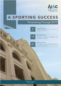 A SPORTING SUCCESS Persevering Through 2019
