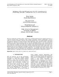 Adding Social Features to E-Commerce