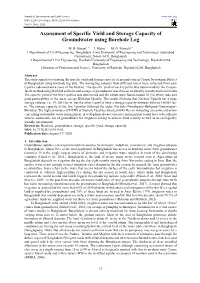 Assessment of Specific Yield and Storage Capacity of Groundwater Using Borehole Log