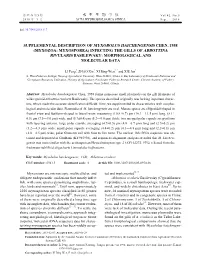Infecting the Gills of Abbottina Rivularis Basilewaky: Morphological and Molecular Data