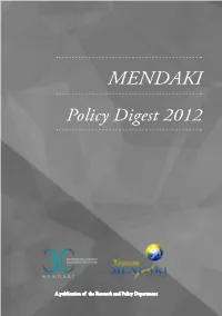 MENDAKI | Policy Digest 2012 Digest MENDAKI | Policy