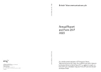British Telecommunications Plc Annual Report and Form 20-F 2003 1 Business Review