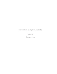 Introduction to Algebraic Geometry