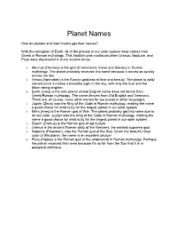 Planet Names