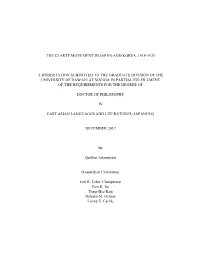 The Clarté Movement in Japan and Korea, 1919-1925 a Dissertation Submitted to the Graduate Division of the University of Hawai