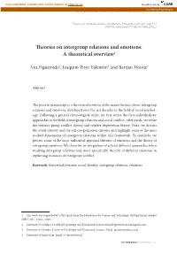 Theories on Intergroup Relations and Emotions: a Theoretical Overview1