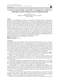 A Comparative Analysis of Ayub Khan and Zia Ul Haq Local Government System