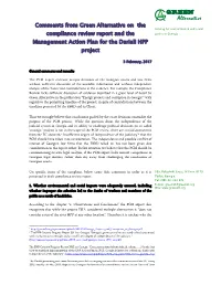 Comments from Green Alternative on the Compliance Review Report And