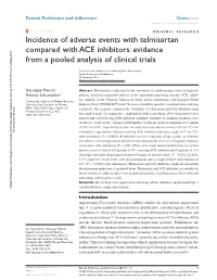 Incidence of Adverse Events with Telmisartan Compared with ACE Inhibitors: Evidence from a Pooled Analysis of Clinical Trials