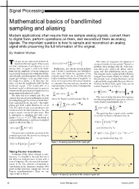 Mathematical Basics of Bandlimited Sampling and Aliasing