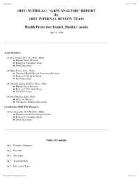 (NUTRILAC) "GAPS ANALYSIS" REPORT by Rbst INTERNAL REVIEW TEAM