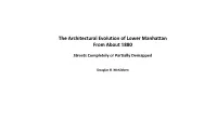 The Architectural Evolution of Lower Manhattan from About 1880