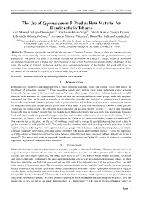 The Use of Cyperus Canus J. Presl As Raw Material for Handicrafts In