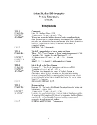 Asian Studies Bibliography Media Resources 8/10 HC