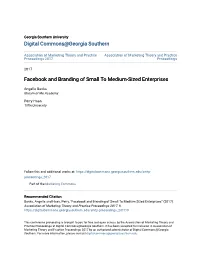 Facebook and Branding of Small to Medium-Sized Enterprises
